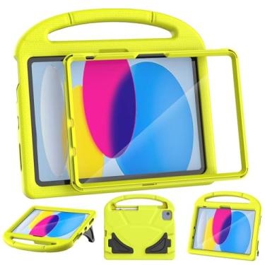 Imagem de TOEVEK Capa infantil para iPad (A16) 11ª geração 2025/iPad 10ª geração 10,9 polegadas 2022, com protetor de tela, alça à prova de choque, capa protetora para iPad 11/10 Gen, amarela