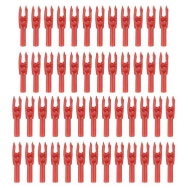 Imagem de PATIKIL Arcos de flechas para tiro com arco 4,2 mm 0,4 cm, pacote com 50 peças de substituição para flechas de caça, arco recurvo, vermelho