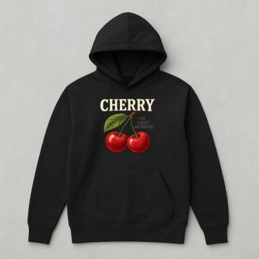 Imagem de Moletom Canguru Feminino Cherry 100% Algodão Blusa de Frio - NoBrand, 