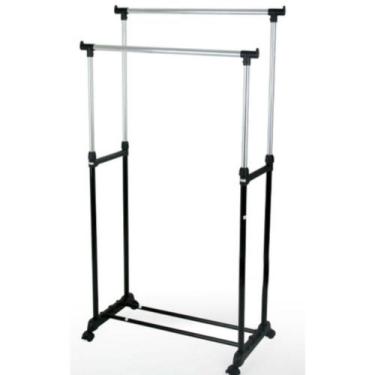 Imagem de Cabideiro Arara Dupla para Roupas Altura 160cm Ajustável Com Sapateira