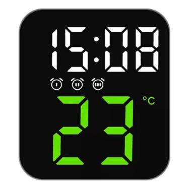 Imagem de Relógio Digital LED Mesa e Parede Despertador com Temperatura 3 Alarmes Brilho Automático USB e Pilhas
