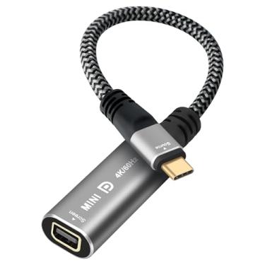 Imagem de Lamroyce Adaptador 4K USB C para Mini DisplayPort, USB Tipo C Macho (Fonte) para Mini DP Fêmea (Tela) Conector 4K @60Hz para iPhone Série 16, MacBook Pro, Air, iPad Pro