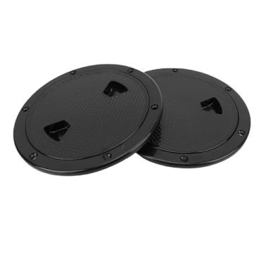 Imagem de Jiawu 2 PCs Hatch Boat Hatch, Placas de Convés de Inspeção Redonda de 6 Polegadas Com Tampa Destacável, Excelente Vedação de Borracha para o Barco de Iates Marítimos, Facilmente para (Preto)