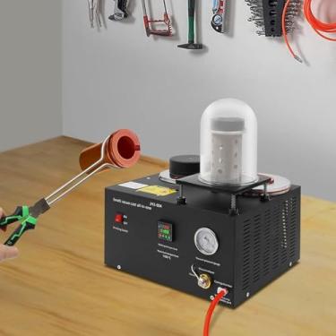 Imagem de Máquina de fusão de prata digital a vácuo – nível profissional com manômetro ajustável, tampa de vidro e aquecimento eficiente por bobina eletromagnética para fusão rápida e uniforme de até 1250