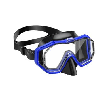 Imagem de W WSTOO Óculos de natação para crianças com cobertura de nariz, máscara de natação de mergulho com snorkel para jovens de 5 a 15 anos, lente de visão ampla com 3 janelas HD, antiestilhaçamento