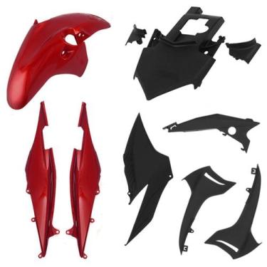 Imagem de Kit Carenagem 7 Peças Modelo Cb 300r Cromo Forte 2010 À 2012, VERMELHO