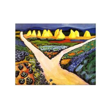 Imagem de Pinturas Famosas em Tela-Quadros Decorativos-Vegetable Field-Pôster e Impressões para Sala de Estar e Casa 60x80cm24x31in Sem Moldura