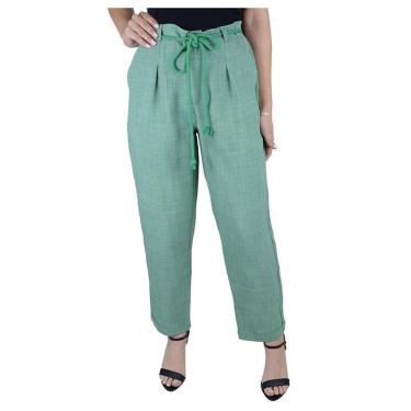 Imagem de Calça Feminina Jumaniy Reta Linho Verde - J22081-Feminino