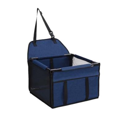 Imagem de Asixxsix Assento de Carro para Cachorro, Oxford Fabric Proof para Cãos de Cães Assento de Carro Dobrável Portátil Carseat Com Car ros para Viagens, Uso Multi -funcional, 39x39x27cm (Azul escuro)