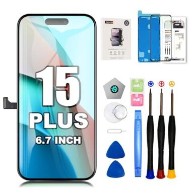 Imagem de EFAITHFIX Tela de substituição para iPhone 15 Plus de 6,7 polegadas LCD 3D Touch Display Full HD Digitalizador Frame Assembly (A2847, A3093, A3094, A3096) com kit de ferramentas de reparo protetor de