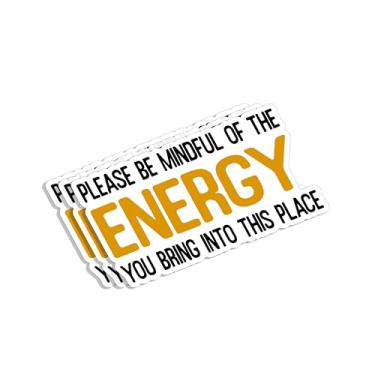 Imagem de (3 peças) Please Be Mindful of The Energy You Bring Into This Place Adesivo Engraçado Frases Sarcárticos Decalque de Vinil Humorístico para Tumbler Laptop Kindle Garrafas de Água Livros Telefone