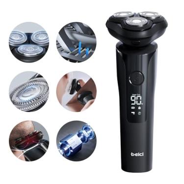 Imagem de beici Barbeador Elétrico Rotativo Masculino, Cortador Flutuante 3D, Tipo C, Carregamento Rápido, À Prova D'Água, Com Display Led, Barbear Úmido E Seco, Série X2, Presente Para Pai, Marido E Namorado