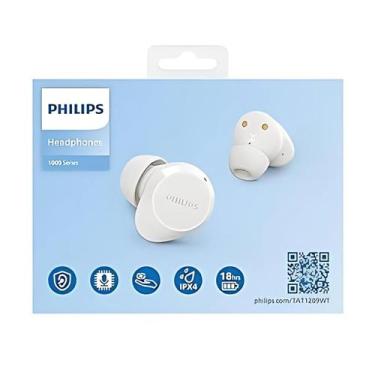 Imagem de Philips Tat1209 Fone Bluetooth Branco Estojo Carregamento