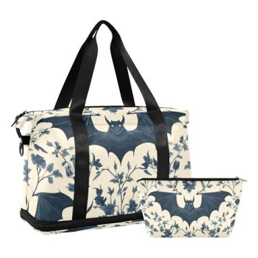 Imagem de Bolsa feminina de fim de semana, bolsa de natação camuflada para academia, esportes, viagem, bolsa de higiene pessoal, compartimento para sapatos, separação seco/molhado, Taco 10, one size