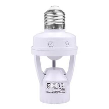 Imagem de Sensor de Presença com Fotocélula para Soquete E27 – Detecção 360º, Bivolt Automático, Econômico e Inteligente