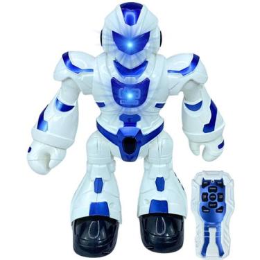 Imagem de Robô Brinquedo Infravermelho Azul Dança Gira Se Movimenta C/ Sons & Lu