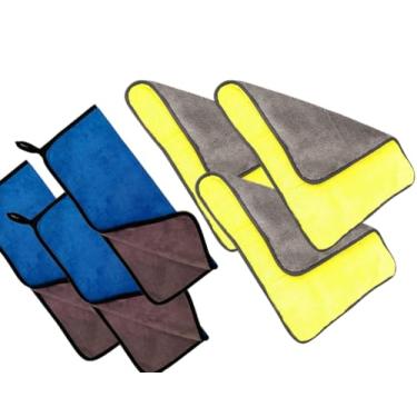 Imagem de Pano Microfibra Flanela Automotiva Multiuso Dupla Face Alta Absorção Limpeza Em Geral (6 Unidades)