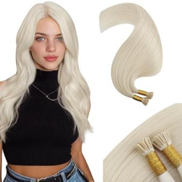 Imagem de Moresoo Itip Hair Extensions Human Bleach Blonde I Tip Remy Straight 24 Polegadas 0.8G/S 50S