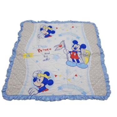 Imagem de Manta Bebê Maternidade Luxo Matelada Mickey 90x90cm - Dugu, Mickey 