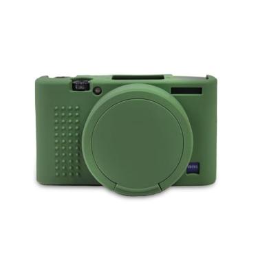 Imagem de STSEETOP Capa de silicone para câmera Sony RX100 VII, capa protetora macia com aderência antiderrapante e proteção de lente para câmera digital DSC-RX100 VII, resistente a arranhões (verde)