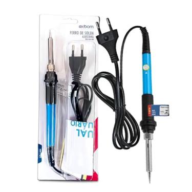Imagem de Ferro de Solda Ajustável 127v Soldador Exbom Ajustavel 15 a 60W + 5 Ponteiras