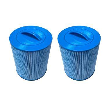 Imagem de Malaka Filtro de spa compatível com AKU0135 AKU1609 PWL35P3 PWL35P3-M 1-1/2'' SAE Thread/Grosso φ15x7 '' Cartucho de filtro de banheira de hidromassagem (não MPT/rosca fina), 35 m², pacote com 2 (azul