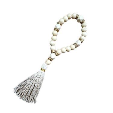 Imagem de Colar de Madeira Decorativo para Mesa Dourado e Marfim - OR com Amor