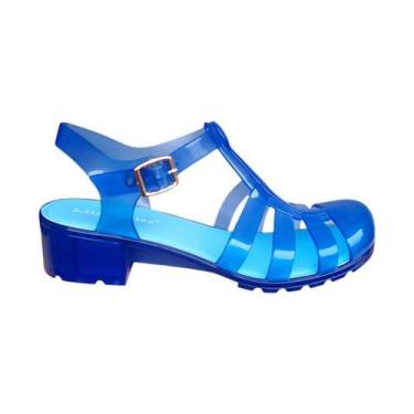 Imagem de Sandália Feminina Cristal Aranha Salto Tiras Miss Miss 232, Azul, 35