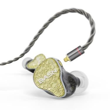 Imagem de BASN Bmaster5 in Ear Monitors, 5 Drivers Bateria Fones de ouvido com graves potentes, fones de ouvido IEM com isolamento de ruído com cabo OFC destacável MMCX banhado a prata para músicos (Starlight