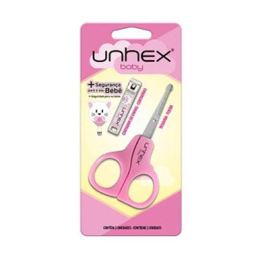 Imagem de Tesoura + Cortador de Unhas Unhex Baby Rosa