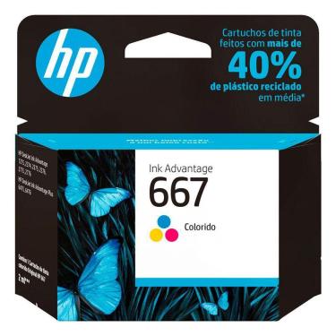 Imagem de Cartucho De Tinta Hp 667, Colorido - 3Ym78Ab