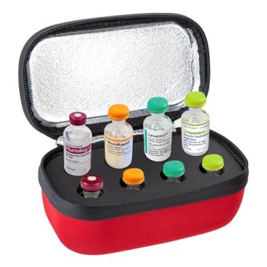 Imagem de SUNMON Estojo para frasco de insulina - suporte de 8 compartimentos, serve para frascos padrão U-100 ml, armazenamento de geladeira, isolamento portátil, organizador de estojo de viagem para