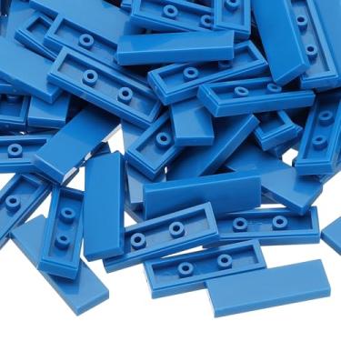 Imagem de PATIKIL 122 Pcs Flat Blocks Bulk, 1x3 Square Blue Classic Tiles Smooth Surface Mini Building Blocks Accessories Compatible Bricks Kits for Building Floor Walls Mosaic Pixel Arts