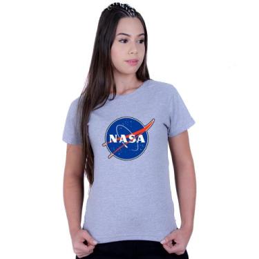 Imagem de Camiseta Feminina Baby Look Moda Geek Nerd Nasa U.S.A - Lafre, Cinza, 