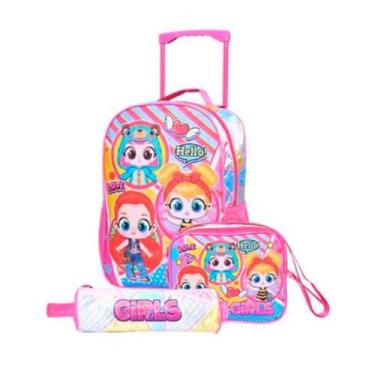 Imagem de Mochila Rodinha + Lancheira + Estojo Girls Surprise Rs Hello - Clio