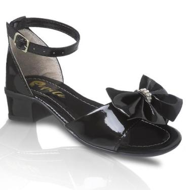 Imagem de Sandália Infantil Feminina Salto Baixo Social Estilosa - Pepite, Preto