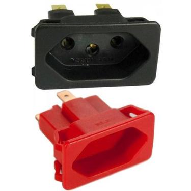 Imagem de 20 Tomada Embutir Fêmea Painel 3 Pinos 20a Tpa2-3 Preta E3F Vermelha E