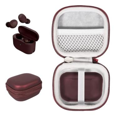 Imagem de CaseSack Capa para JLab Go Pop+, Go Air Pop, Air, Air Tones+/Tones, JBuds Mini True Wireless Earbuds, organizador compacto para o carregador e cabo do carregador (vermelho)