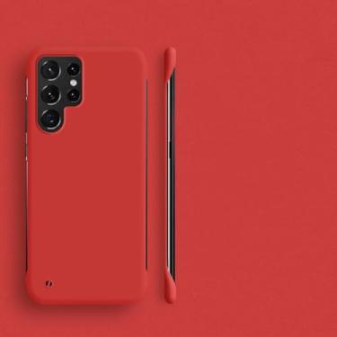 Imagem de HPQWN Para S24 Plus Slim Frameless Case Capa de telefone rígida fosca (para S24 Plus/vermelho)