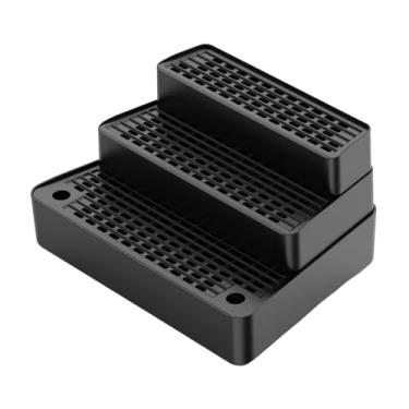 Imagem de Generic Rampa para caixa de areia automática para gatos, estribo removível, tapete removível, 3 degraus, escada para caixa de areia para gatos pequenos, Preto