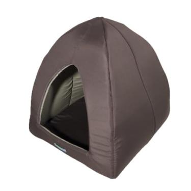 Imagem de Cama Caminha Toca Tipo Iglu Com Almofada Removível, Ideal Para Gatos E Cachorros Até 7Kg(Marrom)