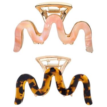 Imagem de Textention Clipes de garra de cabelo de metal, acetato de celulose com estampa de leopardo para mulheres, tartaruga, antiderrapante, prendedor de mandíbula, acessórios para cabelos cacheados e grossos