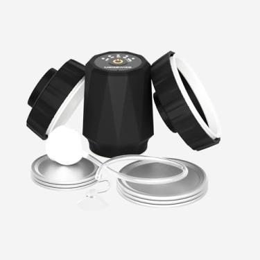 Imagem de MEGAWISE Seladora a vácuo portátil para frascos de pedreiro, compatível com bocas regulares e largas, inclui 6 tampas de pote e mangueira acessória