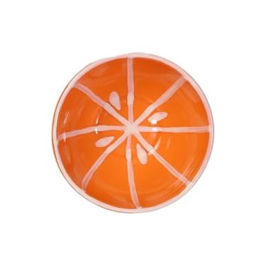 Imagem de Tigela Bowl Cumbuca Formato De Fruta Sobremesa Cerâmica Caldo Sopa Sorvete Açai Cozinha Nova (Laranja 340ml)