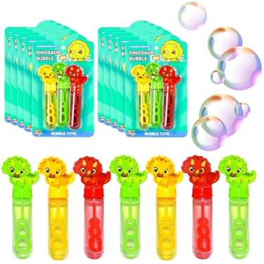 Imagem de Kit com 24 Brinquedos Bolhas de Sabão Dino Lembrança Sacola Surpresa Lembrancinha para Aniversário Infantil