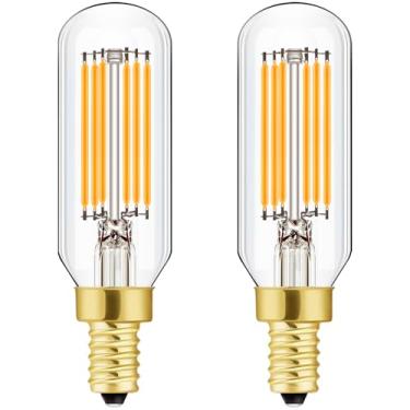 Imagem de Lâmpada LED regulável 6W igual branco macio 3000K T6 T25 E12 lâmpada candelabro 60 watts para lustres, ventilador de teto, pingente, arandelas de parede AC120V 600LM e12 Pacote com 2