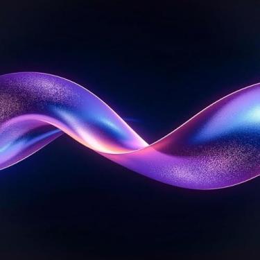 Imagem de Quadro Decorativo com Estampa Abstract Iridescent Ribbon Vibrant Colors 40 x 40 Papel 3 unidades