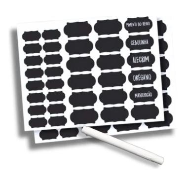 Imagem de 2X 68 Etiquetas Premium Vinil + Caneta Giz Apagável Para Pot