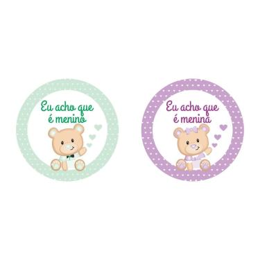 Imagem de 100 Adesivos Personalizados Chá Revelação Menino E Menina