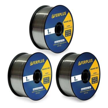 Imagem de 2X Arame Solda Tubular Mig S/ Gás 0.8Mm Com 3 Rolos De 1Kg C